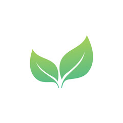 Modern green leaf vector icon, symbolizing nature, growth, and eco-friendly concepts
