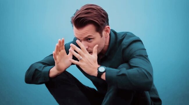 A man standing in inner conflict, facing dual-minded thoughts and psychological tension between reason and emotion captured through Generative AI.