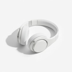 Sleek white wireless headphones resting on a simple background for modern music lovers