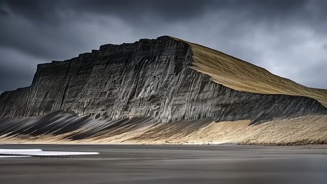 Coastal Grandeur A Dramatic Cliffside Landscape Under Moody Skies Photography