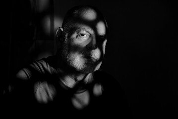 portraits facial expression body movements modern man in black and white photo fine art silhouette...