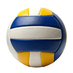 Blue white yellow volleyball isolated on a transparent background sport game