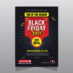  Black friday sale flyer design, A4 size print template