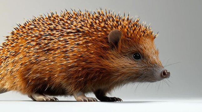 Adorable Brown Hedgehog Closeup: European Wildlife Portrait & Nature Photography