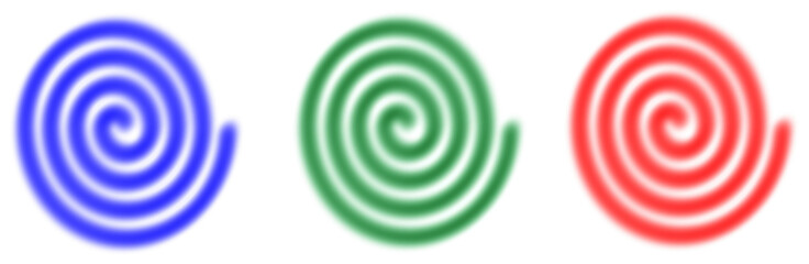 Colorful Spiral Circles Abstract Design in Red Green and Blue