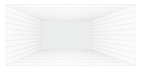3D Perspective Grid Background – Geometric Wireframe Room Design