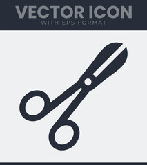 Simple scissors icon for cutting and crafting vector graphic