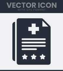 Obraz premium Medical document report record health care service plus sign star rating