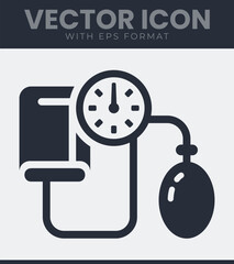 Medical health blood pressure monitor device icon simple flat design