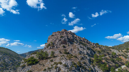 Chios island - Greece. The abandoned village of Anavatos, often called the 