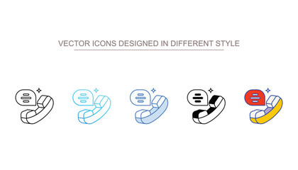 Contact Us icons set different style vector stock with white background
