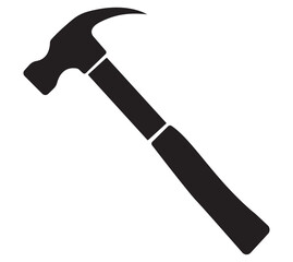 Silhouette of a black hammer with a curved claw