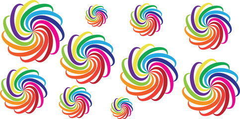 Obraz premium Abstract Rainbow Spiral Design Background