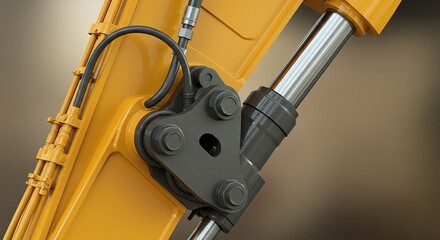 Heavy machinery detailed view of industrial equipment and hydraulic components