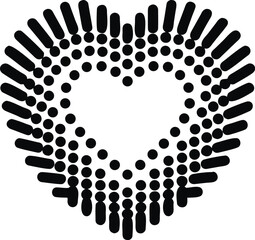 Heart shape neon light isolated on white background isolated on transparent background