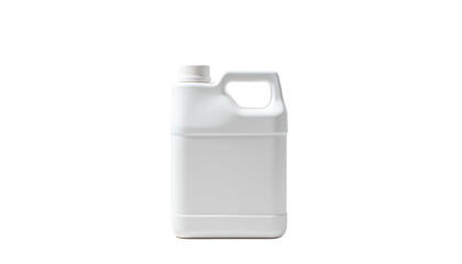White plastic container with handle isolated on a transparent background bottle liquid