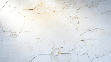 Fototapeta premium Cracked white wall texture with peeling paint and rough surface, creating minimalist and aged appearance