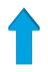 3D Growing Business Blue Arrow Going Up. Profit Arrow Vector Illustration. Business Concept, Growing Chart. Sales Symbol Icon with Upward Arrow. Economic Blue Arrow with Growing Trend. EPS 10.	