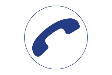 Telephone Symbol in Circle: A minimalistic rendering of a blue telephone receiver icon encased within a delicate circular frame, perfectly representing communication and connectivity.