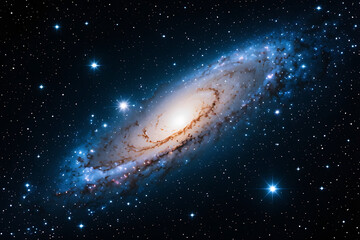 Fototapeta premium Majestic Andromeda Galaxy Spiral Swirling with Stars in Deep Space Cosmos universe