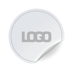 White blank folded sticker. vector