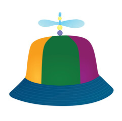 Colorful propeller hat. vector illustration	
