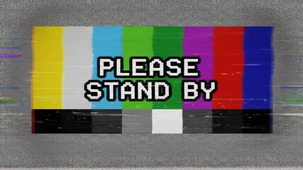 Displaying Stand By Screen with Color Bars and Static Noise - Powered by Adobe