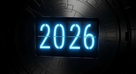 A conceptual blue and red neon heart beat sign on a dark night display