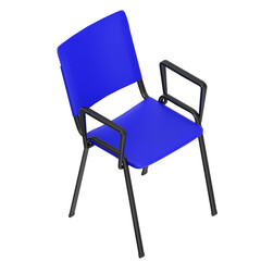 3D rendering illustration of a conference plastic chair with metal frame