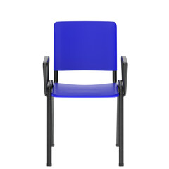 3D rendering illustration of a conference plastic chair with metal frame