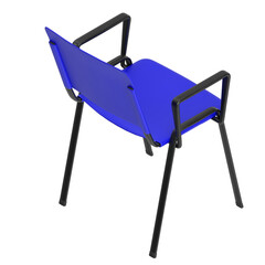 3D rendering illustration of a conference plastic chair with metal frame