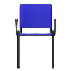 3D rendering illustration of a conference plastic chair with metal frame