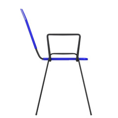 3D rendering illustration of a conference plastic chair with metal frame