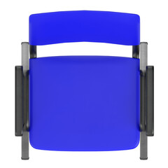 3D rendering illustration of a conference plastic chair with metal frame