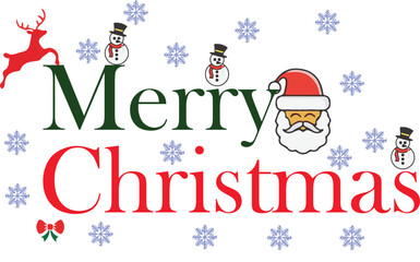 Merry Christmas and Happy New Year Lettering vector Illustration