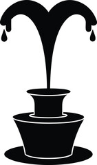 Rainbow Pouring Into Chocolate Fountain silhouette Vector illustration