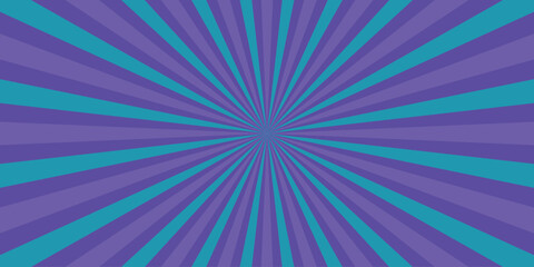 Striking Purple and Teal Sunburst Background with Radial Stripes in a Retro Comic Book Style for Bold Designs and Vibrant Promotions