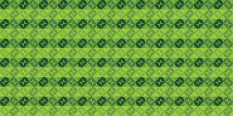 Green geometric seamless pattern with circular pinwheel tiles