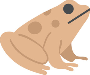  Cute minimalist flat illustration of a beige frog with round spots, symbolizing nature, transformation, and magical creatures in a modern soft style.