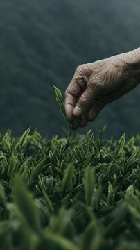 A hand holding grass illustration made with Generative AI