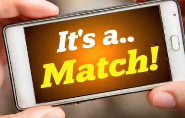 Mobile notification sparks excitement with announcement of a match in dating app