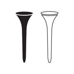 Golf tee icon vector set, Solid and outline design