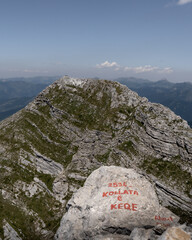 Peaks of the Balkans hiking trail in Albanian mountains