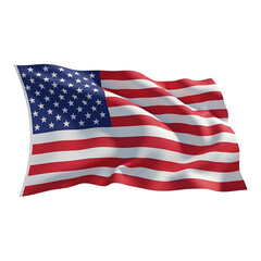 Fototapeta premium Waving United States Flag, Transparent PNG