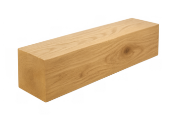 Oak wood square timber beam displaying natural grain for construction and carpentry projects
