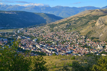 A view of Mostar, the historical and touristic city of Bosnia and Herzegovina.
