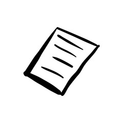 Minimalist hand-drawn single-page or paper icon vector illustration.