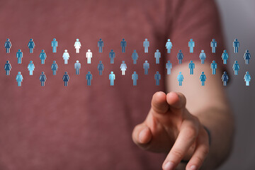 Connecting with a network of people. Human touch and networking concepts, business relationships....