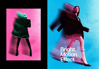 Colorful Motion Poster Photo Effect Mockup