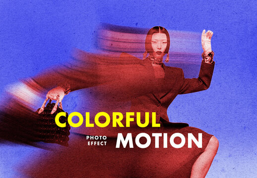 Colorful Motion Photo Effect Mockup
